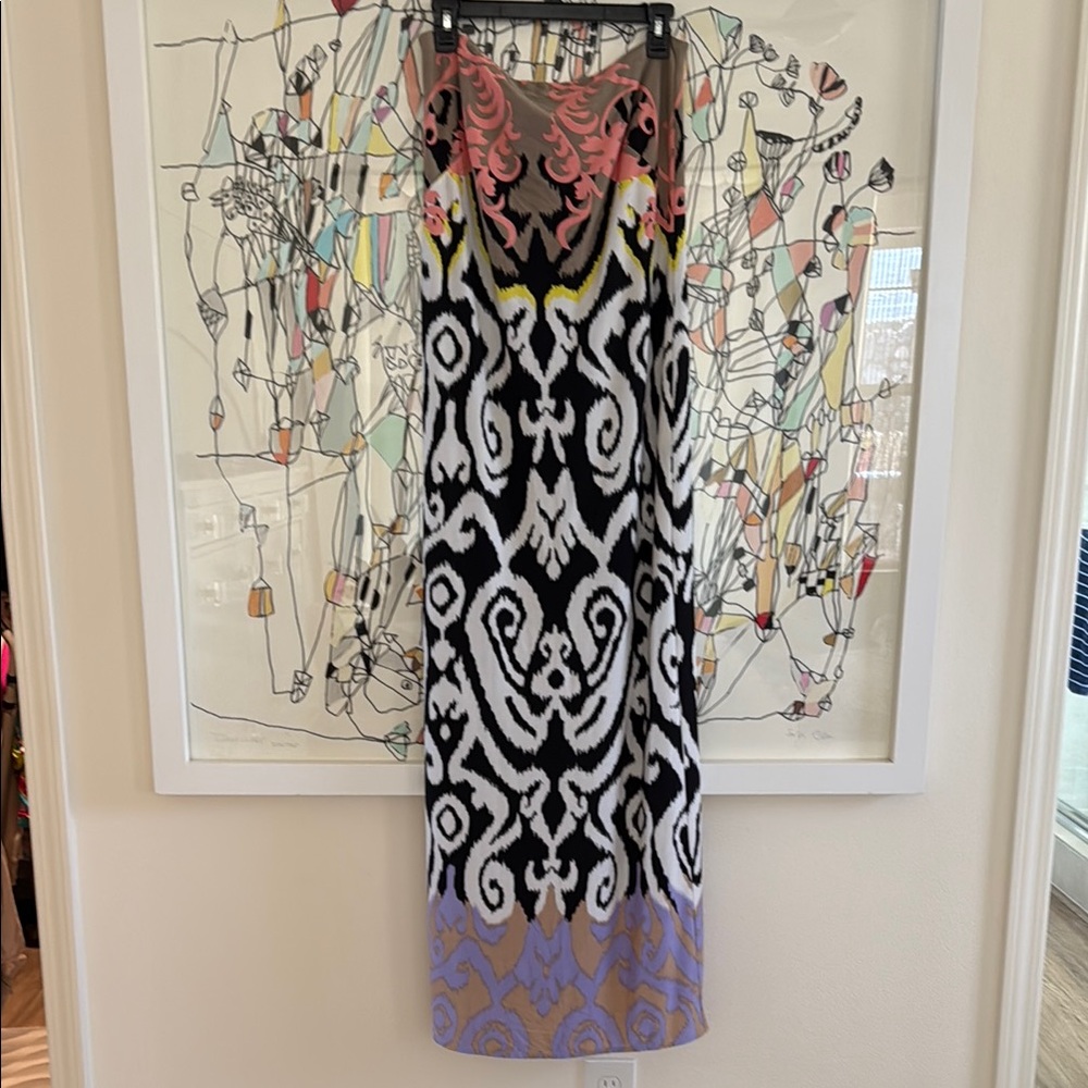 Tibi Black and White Strapless Sheath Dress